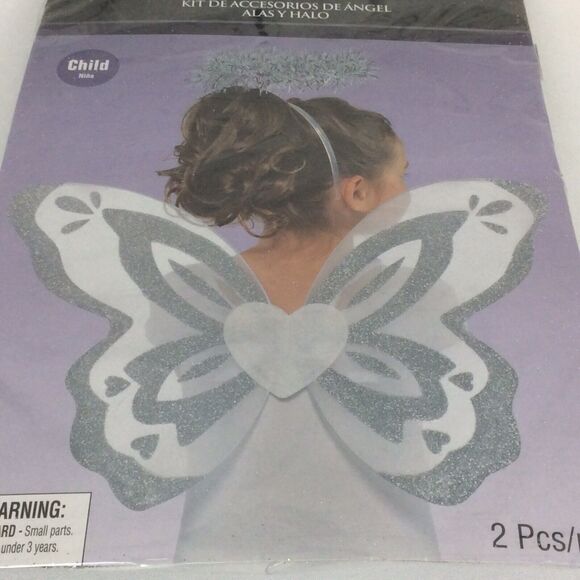 Angel Accessory Kit Child 3+ Wings & Halo 2 Pc Set Costume Cosplay Christmas NIP - Picture 3 of 6